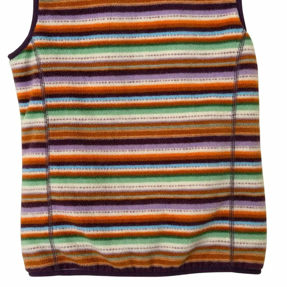 HOOEY Girls' Serape Striped Print Reversible Zip Up Western Fleece Vest, Medium